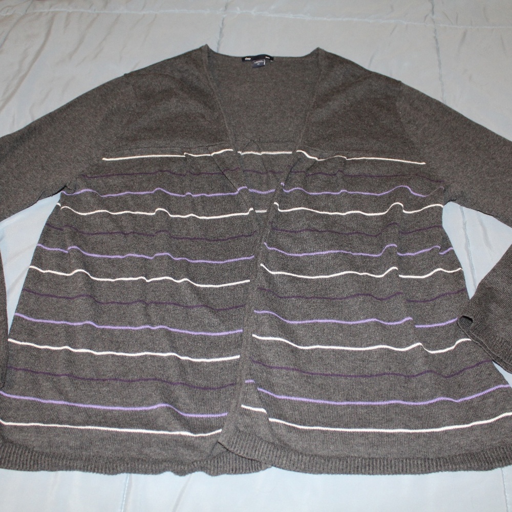 Womens GAP XL gray cotton cardigan